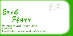 erik pfarr business card